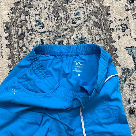 💰 3 for $25 🏷 Women NRG by Barco Stretch Turquoise Blue Scrub Pants sz Small - Picture 12 of 16